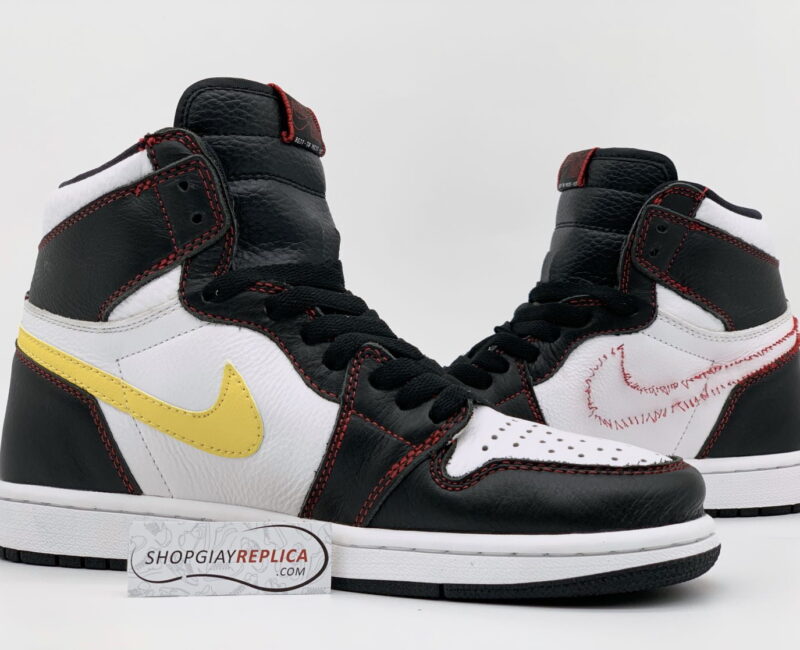Giày Nike Air Jordan 1 Retro High Defiant White Black Gym Red Rep 1:1
