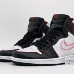 Giày Air Jordan 1 Retro High Defiant White Black Gym Red Rep 11