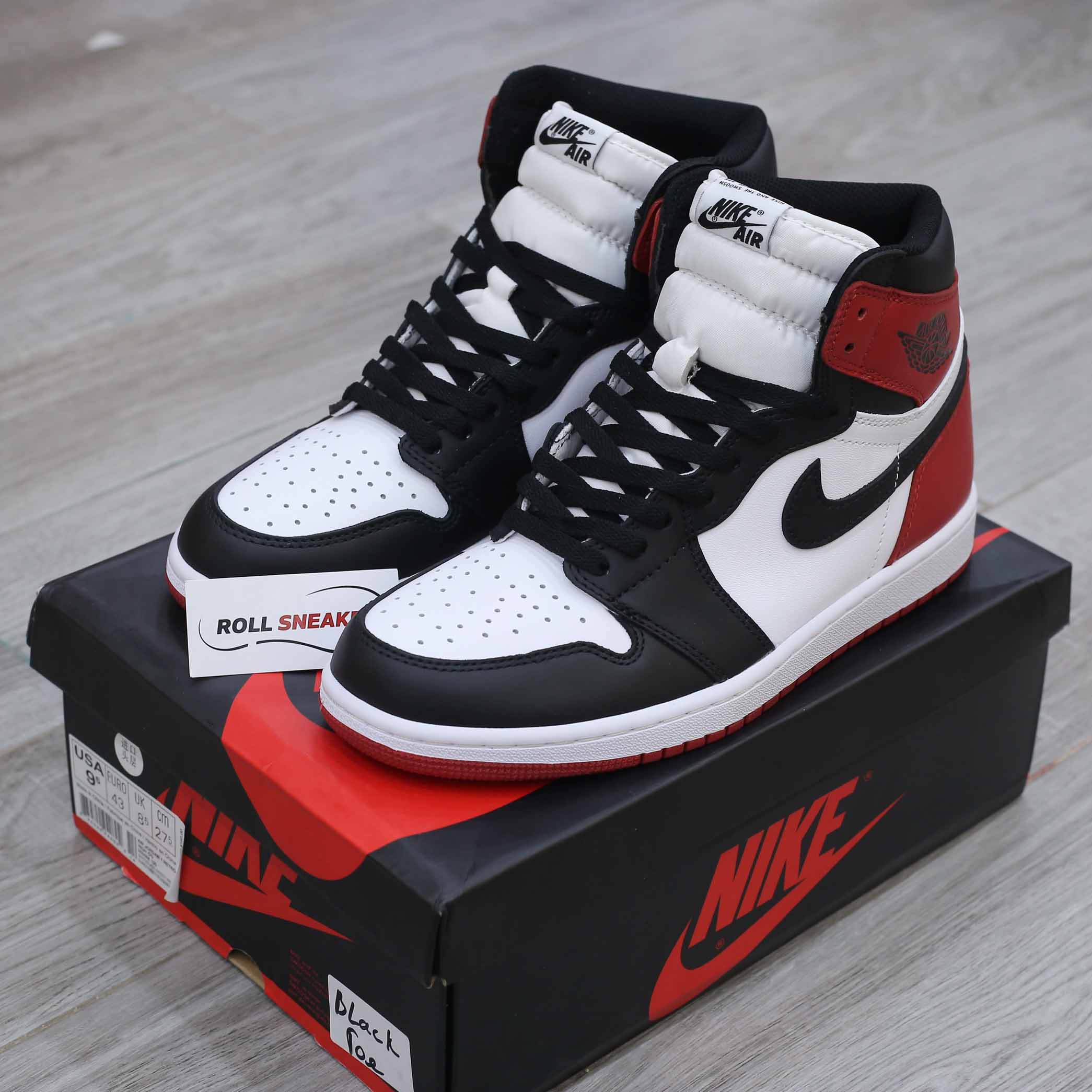 giày nike air jordan 1 black toe replica