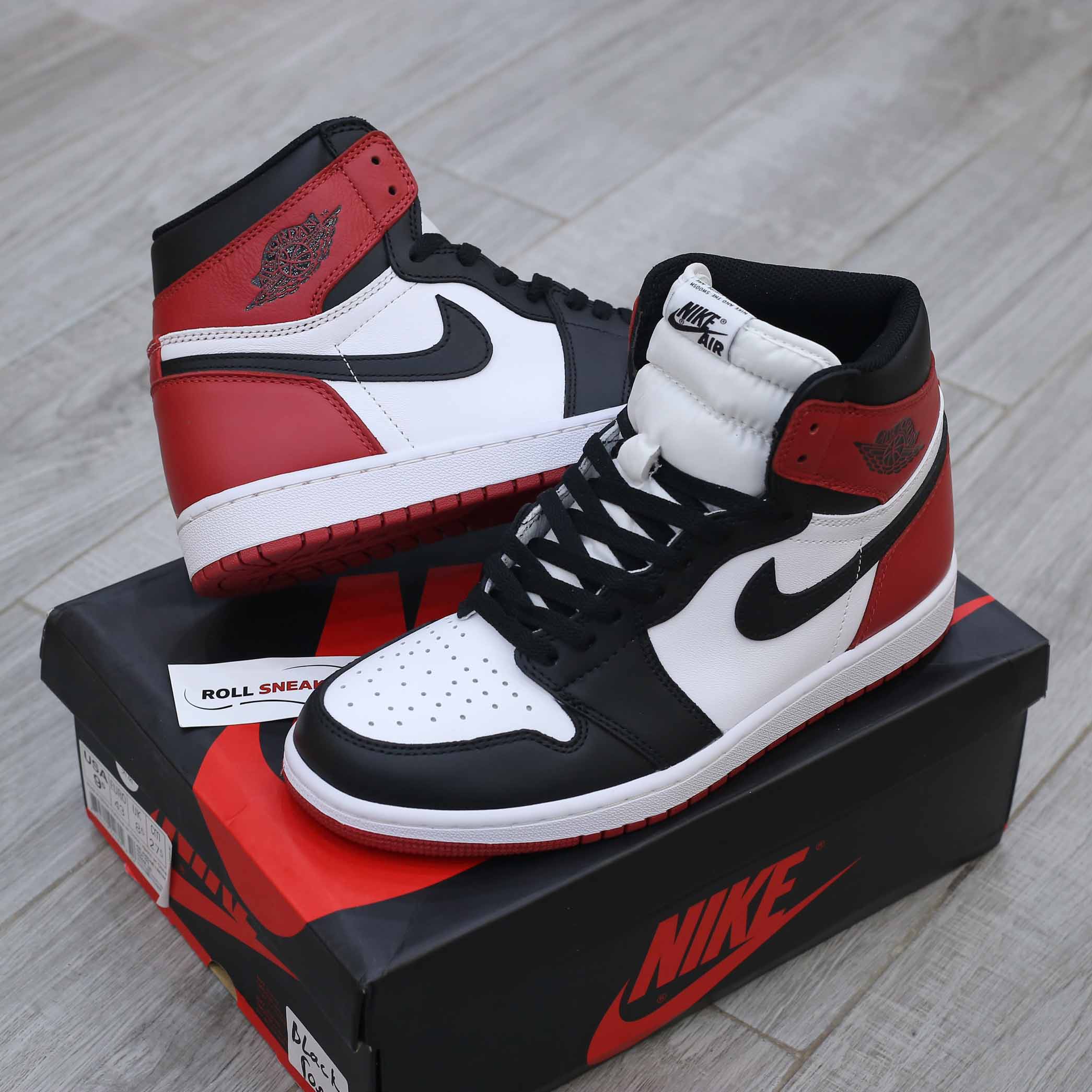 giày nike air jordan 1 black toe replica