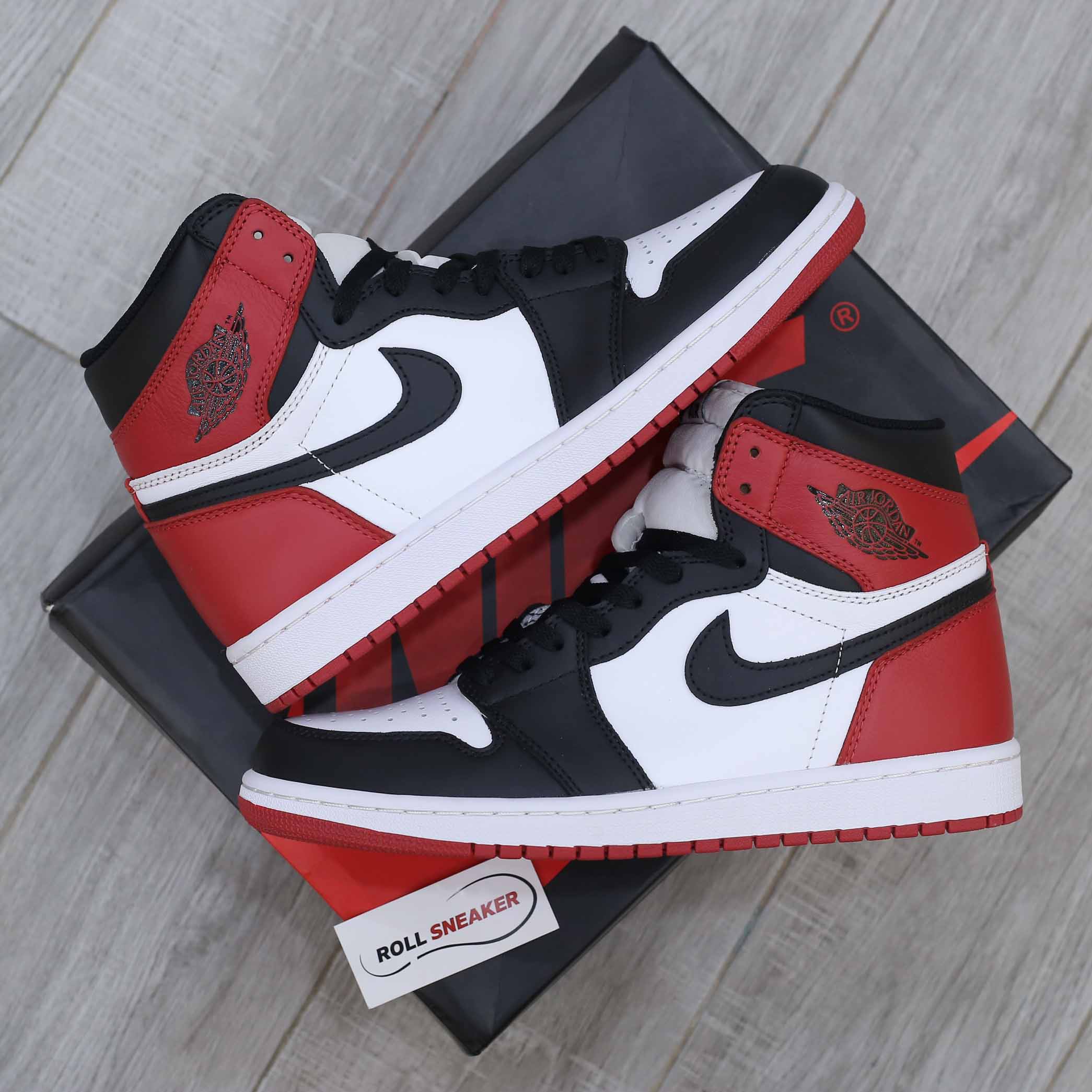 giày nike air jordan 1 black toe replica