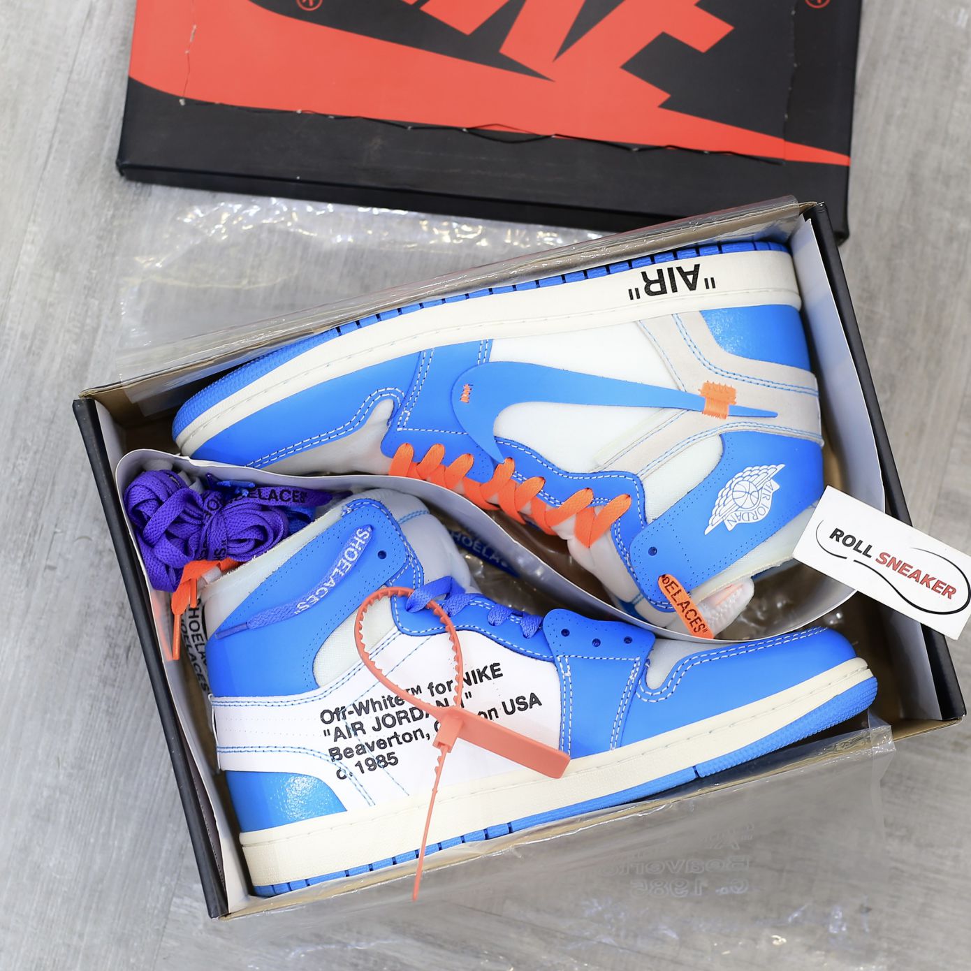 giay nike jordan 1 off white blue replica