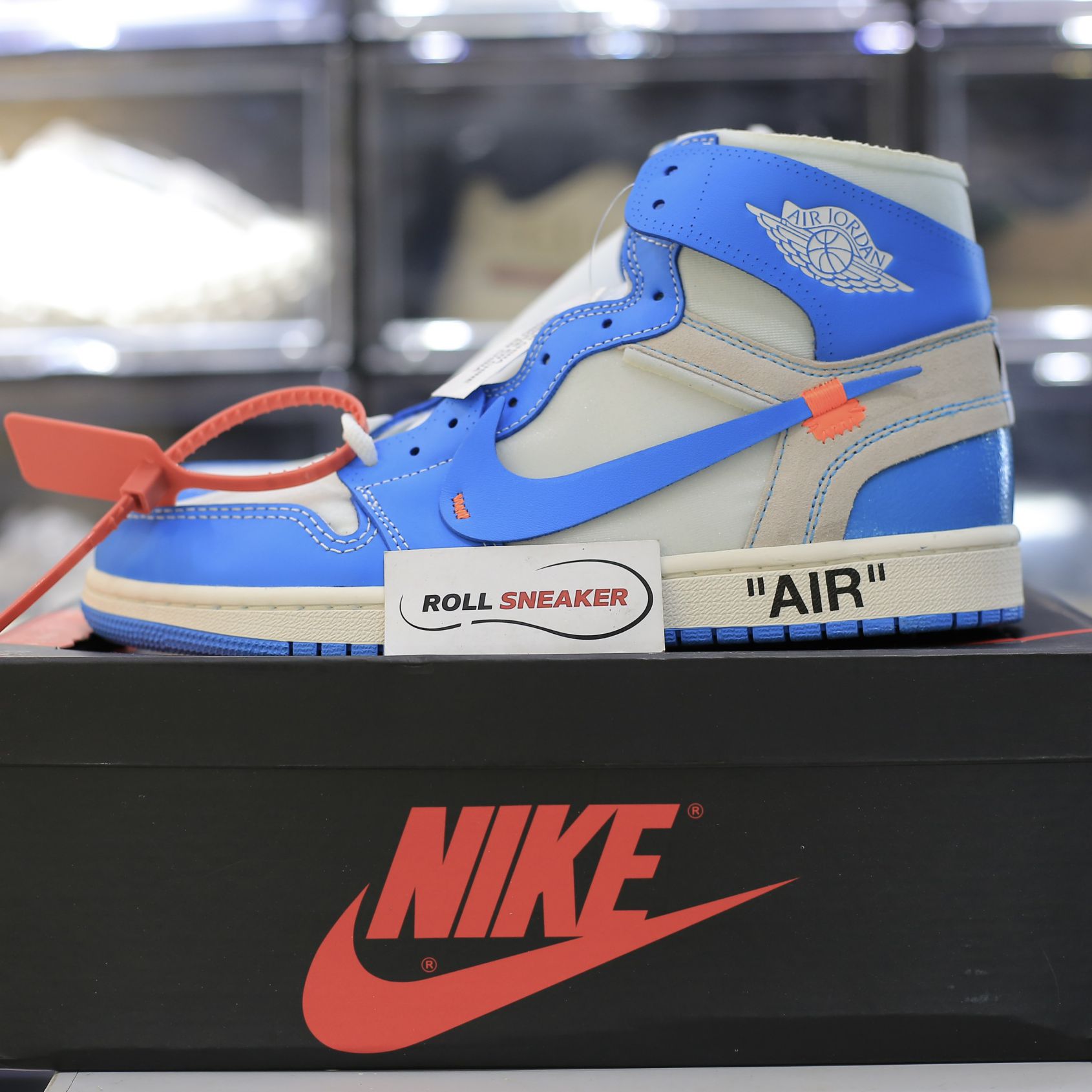 giay nike jordan 1 off white blue replica