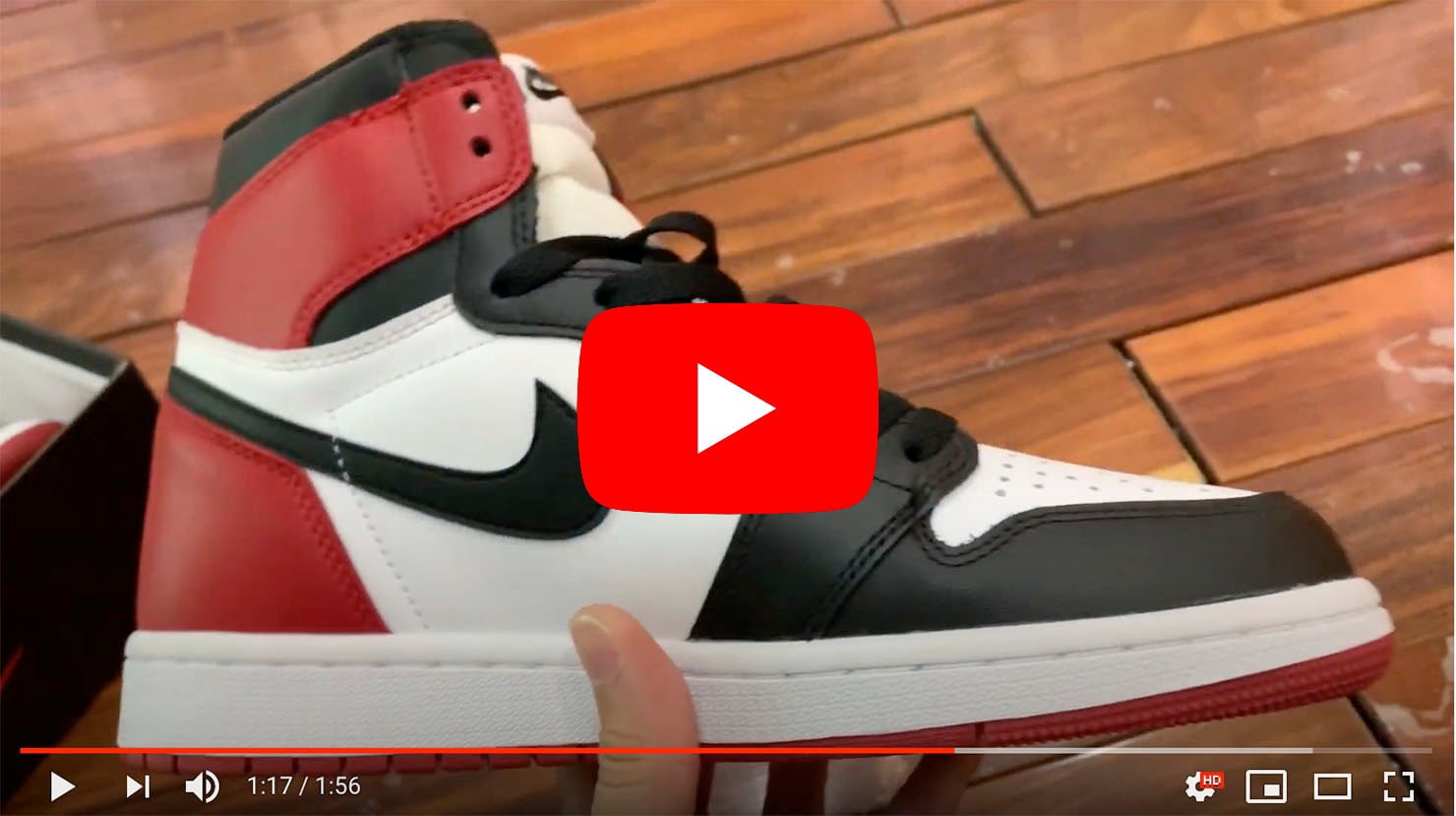 unbox giày nike air jordan 1 black toe rep