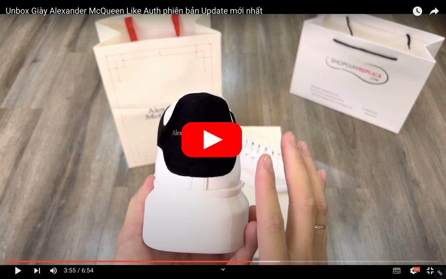 Video Unbox giày mc queen like auth