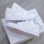 Giày Nike Air Jordan 1 Low ‘Triple White Quilted’ Like Auth