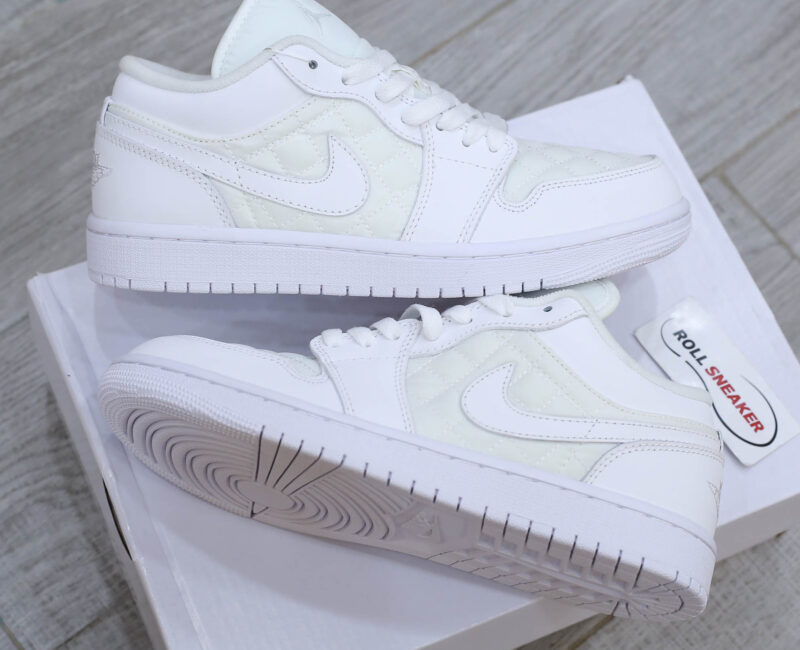 Giày Nike Air Jordan 1 Low ‘Triple White Quilted’ Like Auth