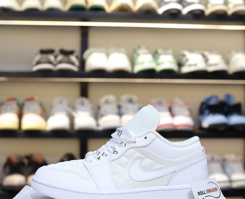 Giày Nike Air Jordan 1 Low ‘Triple White Quilted’ Like Auth