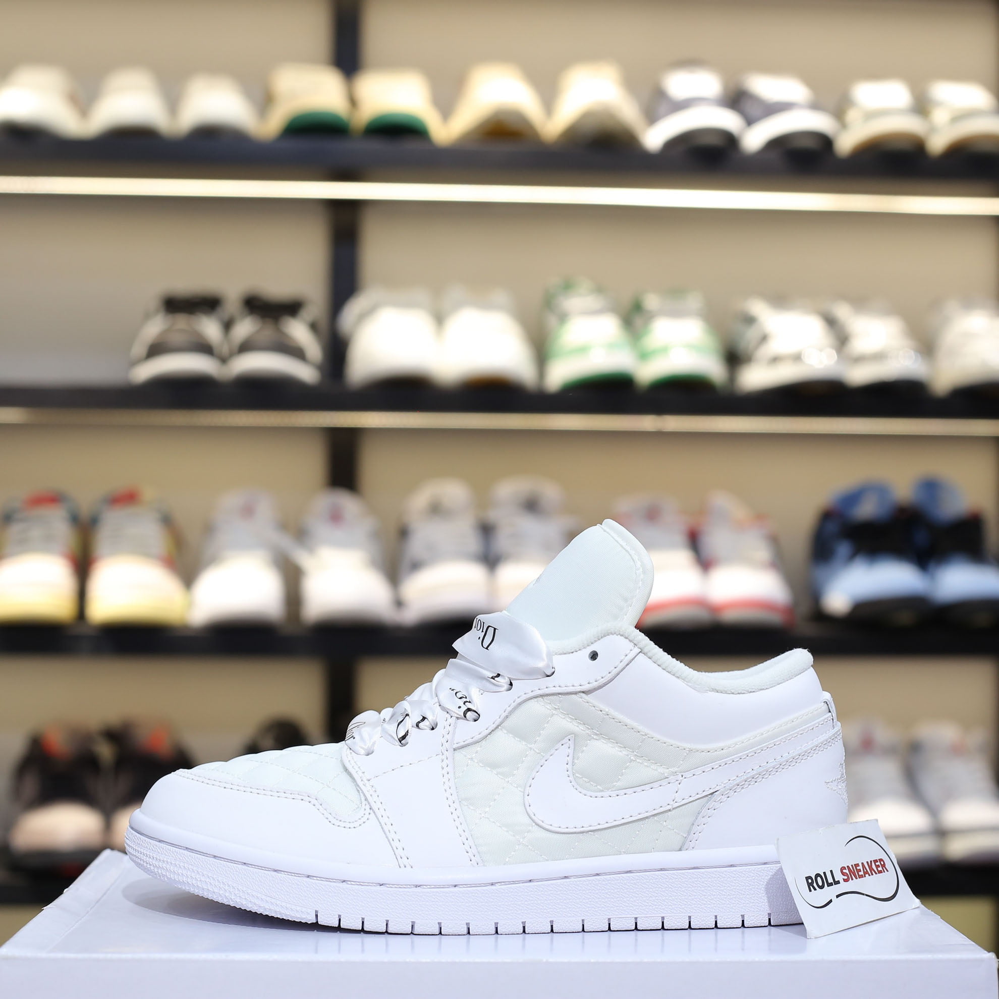Giày Nike Air Jordan 1 Low ‘Triple White Quilted’ Like Auth