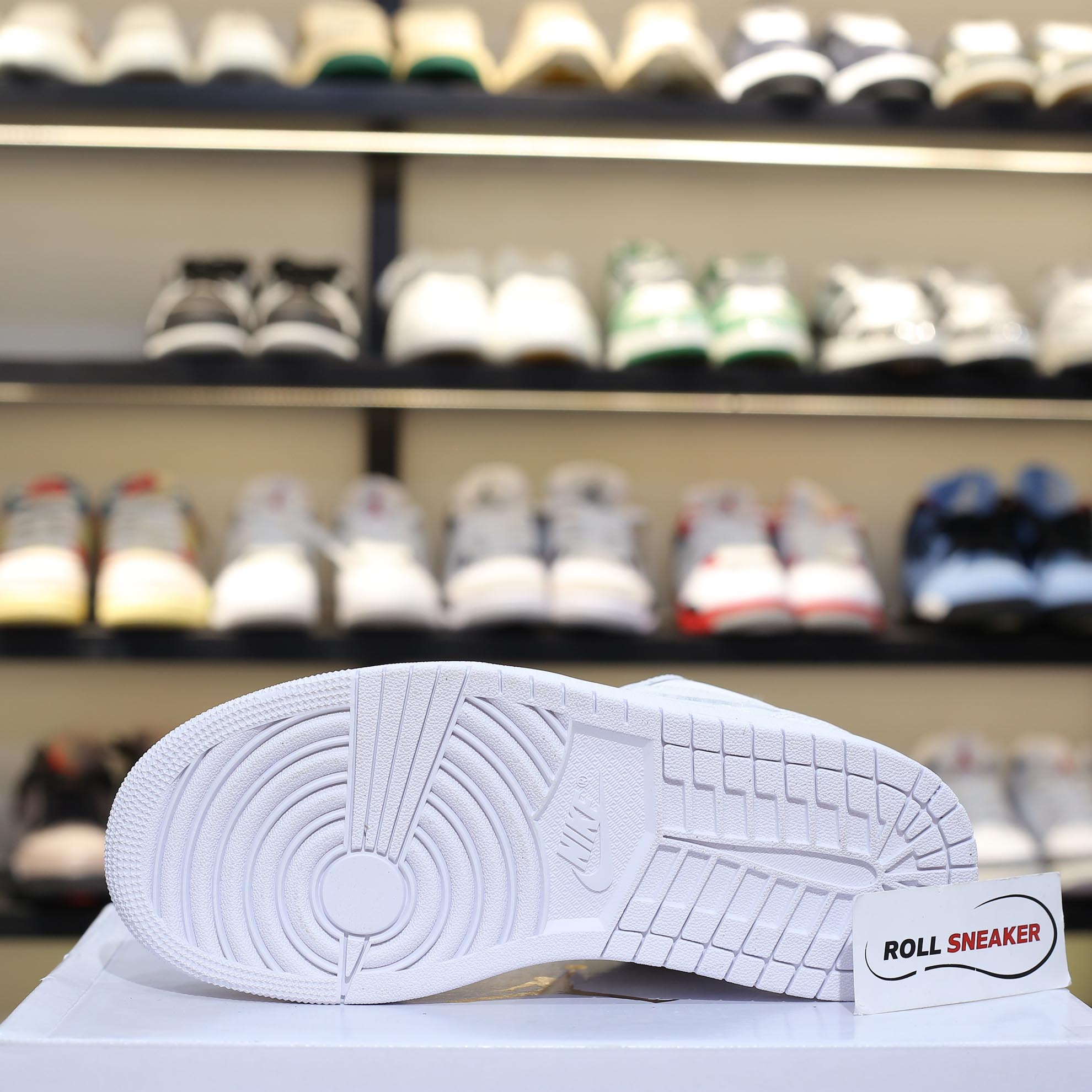 Giày Nike Air Jordan 1 Low ‘Triple White Quilted’ Like Auth