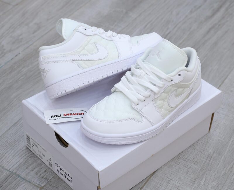 Giày Nike Air Jordan 1 Low ‘Triple White Quilted’ Like Auth