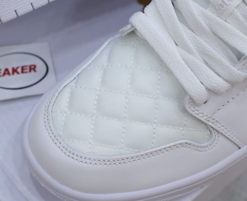 Giày Nike Air Jordan 1 Low ‘Triple White Quilted’ Like Auth