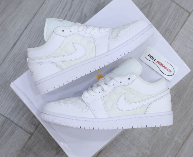 Giày Nike Air Jordan 1 Low ‘Triple White Quilted’ Like Auth