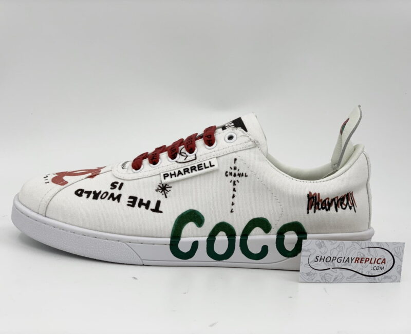 Giày Chanel x Pharell White Canvas Siêu Cấp