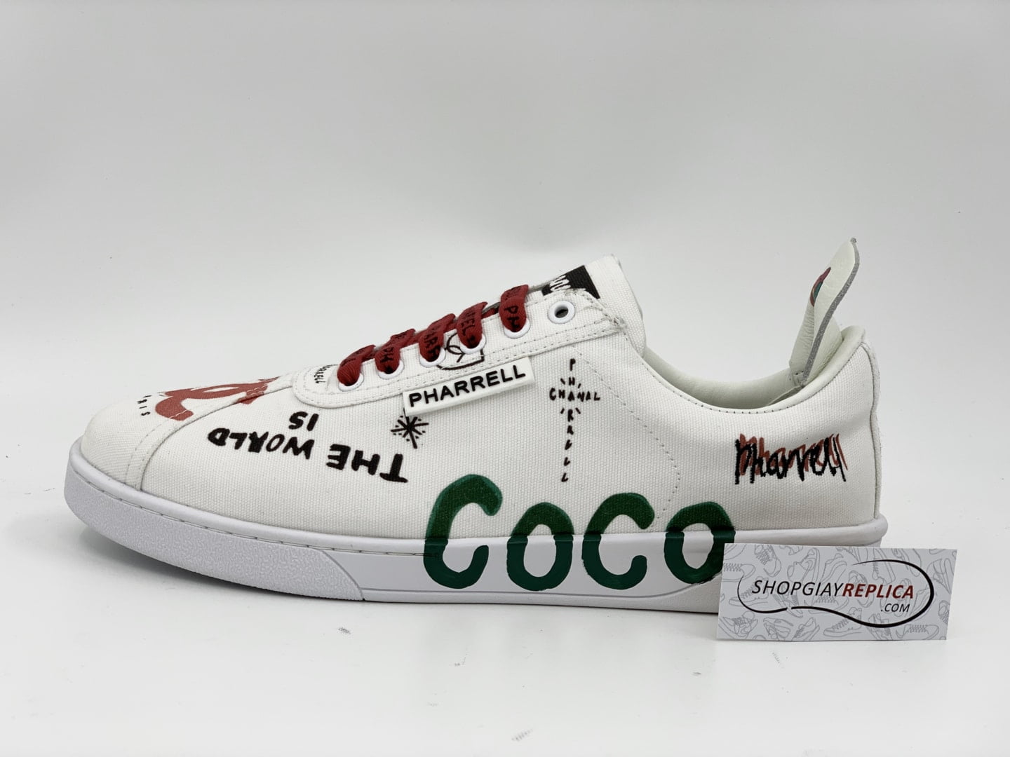 Giày Chanel x Pharell White Canvas Siêu Cấp