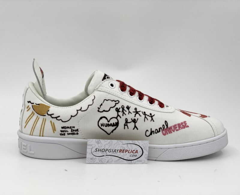 Giày Chanel x Pharell White Canvas Siêu Cấp