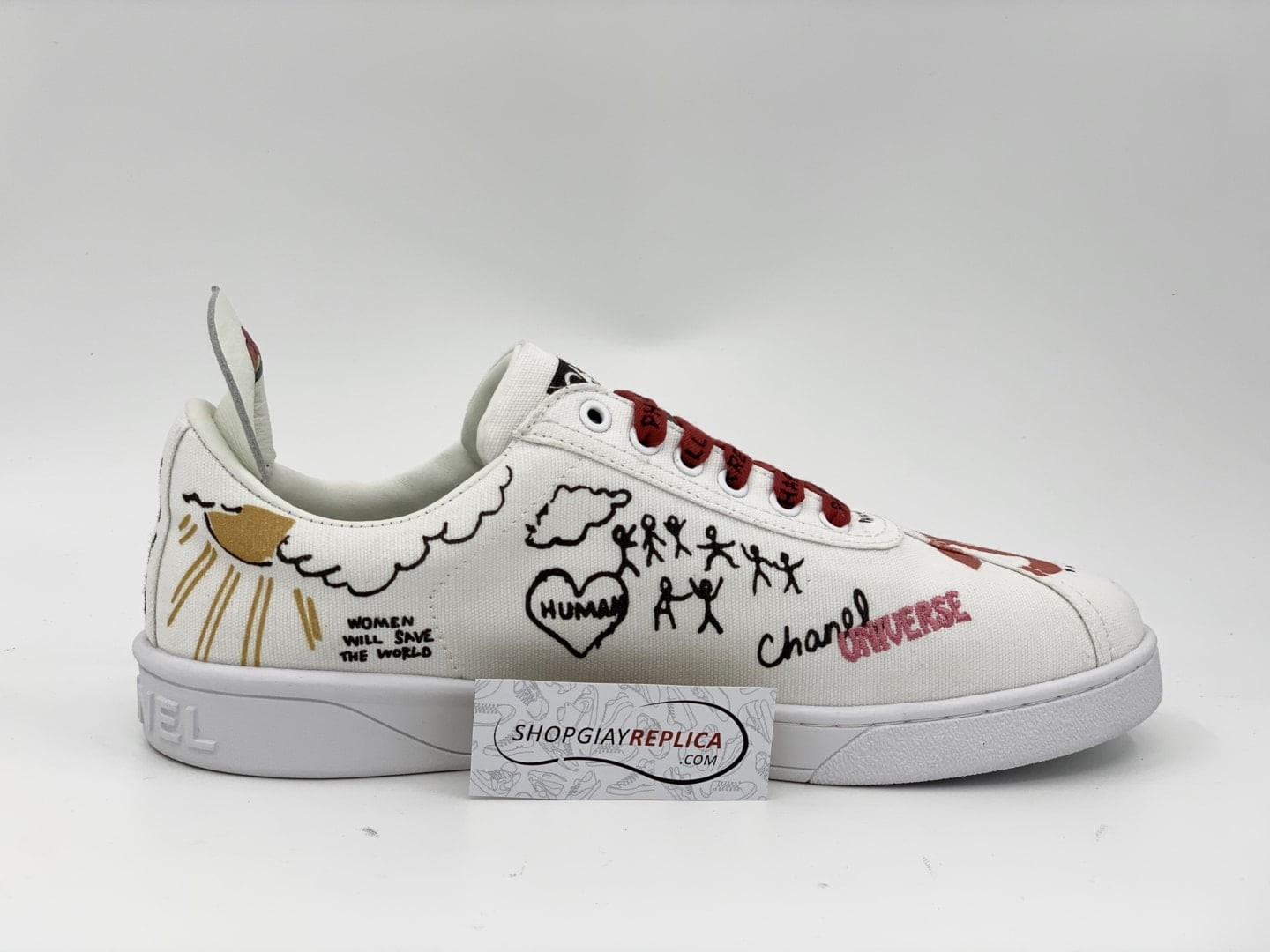 Giày Chanel x Pharell White Canvas Siêu Cấp