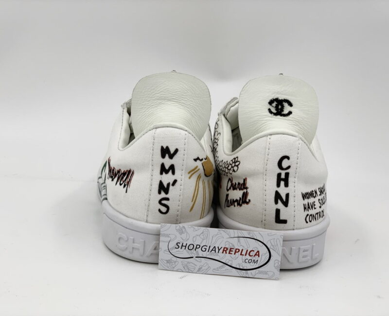 Giày Chanel x Pharell White Canvas Siêu Cấp