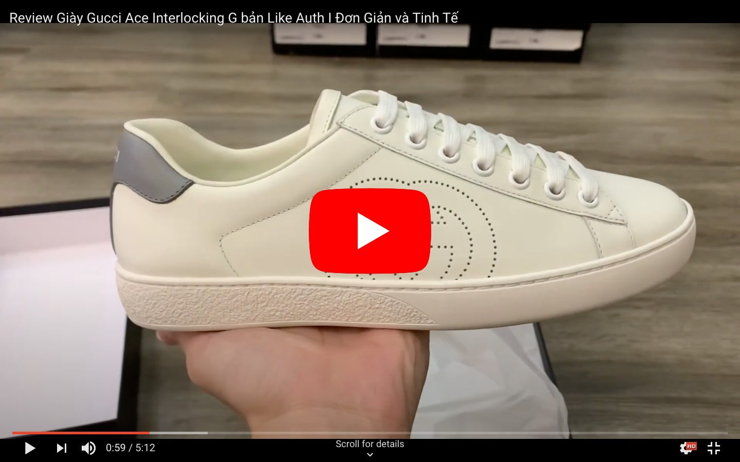 Video Unbox Giay Gucic Ace interlocking g