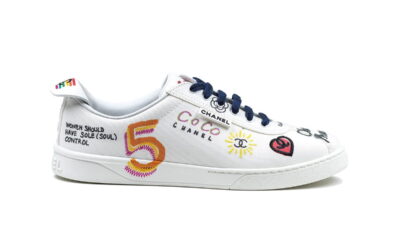 giay chanel white canvas replica