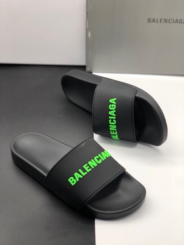 Dép Balenciaga Pool Slide Black Fluo Green Replica