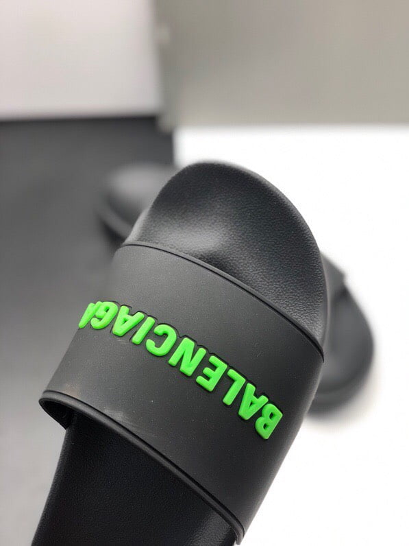 Dép Balenciaga Pool Slide Black Fluo Green Replica