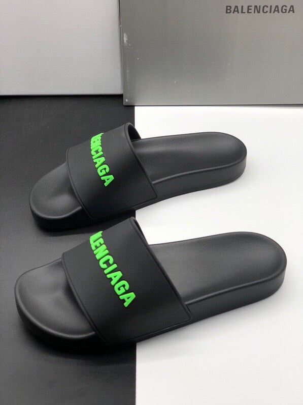 Dép Balenciaga Pool Slide Black Fluo Green Replica
