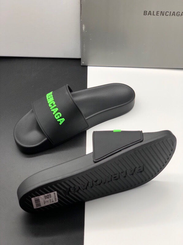 Dép Balenciaga Pool Slide Black Fluo Green Replica