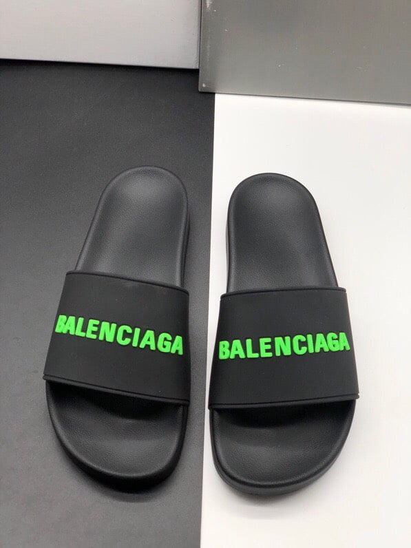 Dép Balenciaga Pool Slide Black Fluo Green Replica