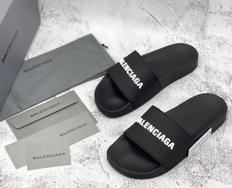 dép balenciaga pool slide black