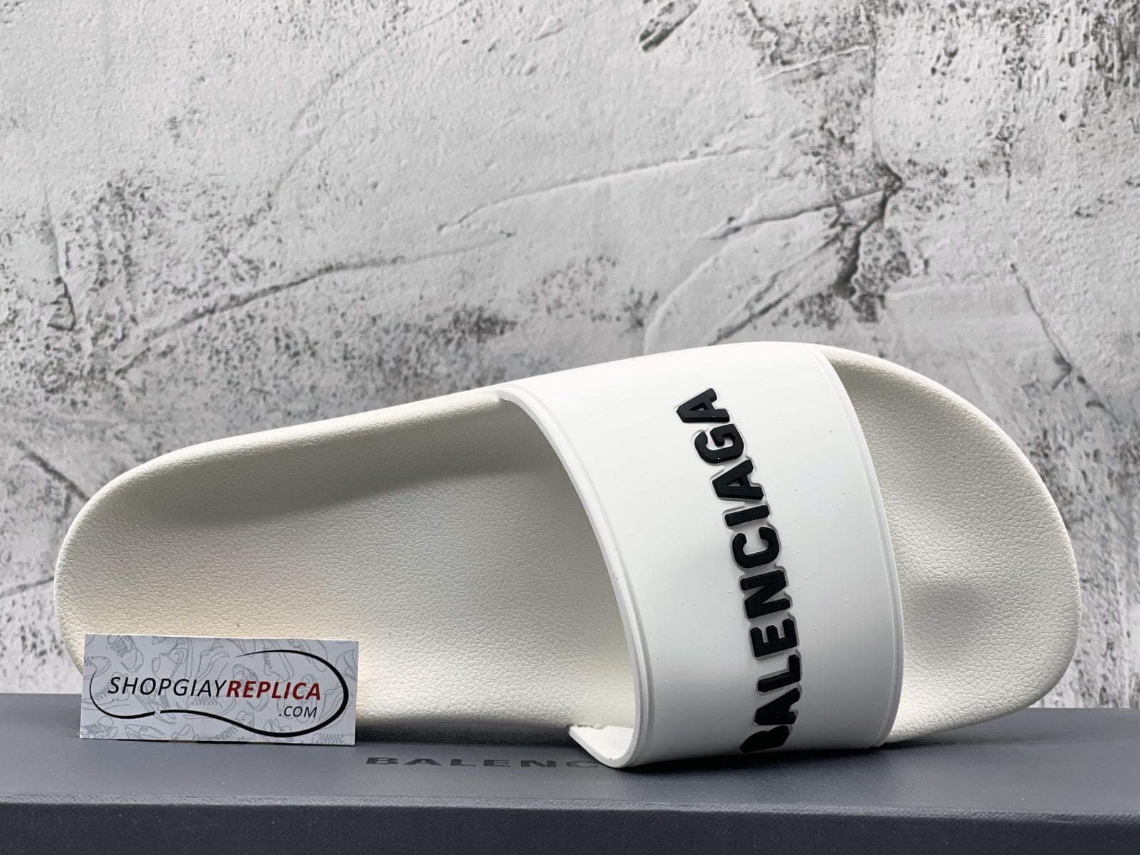 dép balenciaga pool slide white