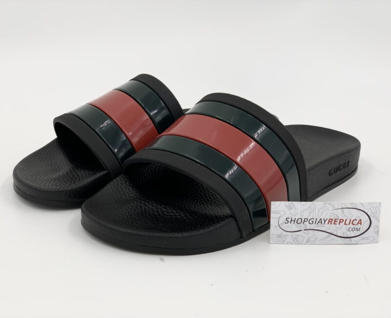 Dép Gucci Rubber Slides Red Green Siêu Cấp