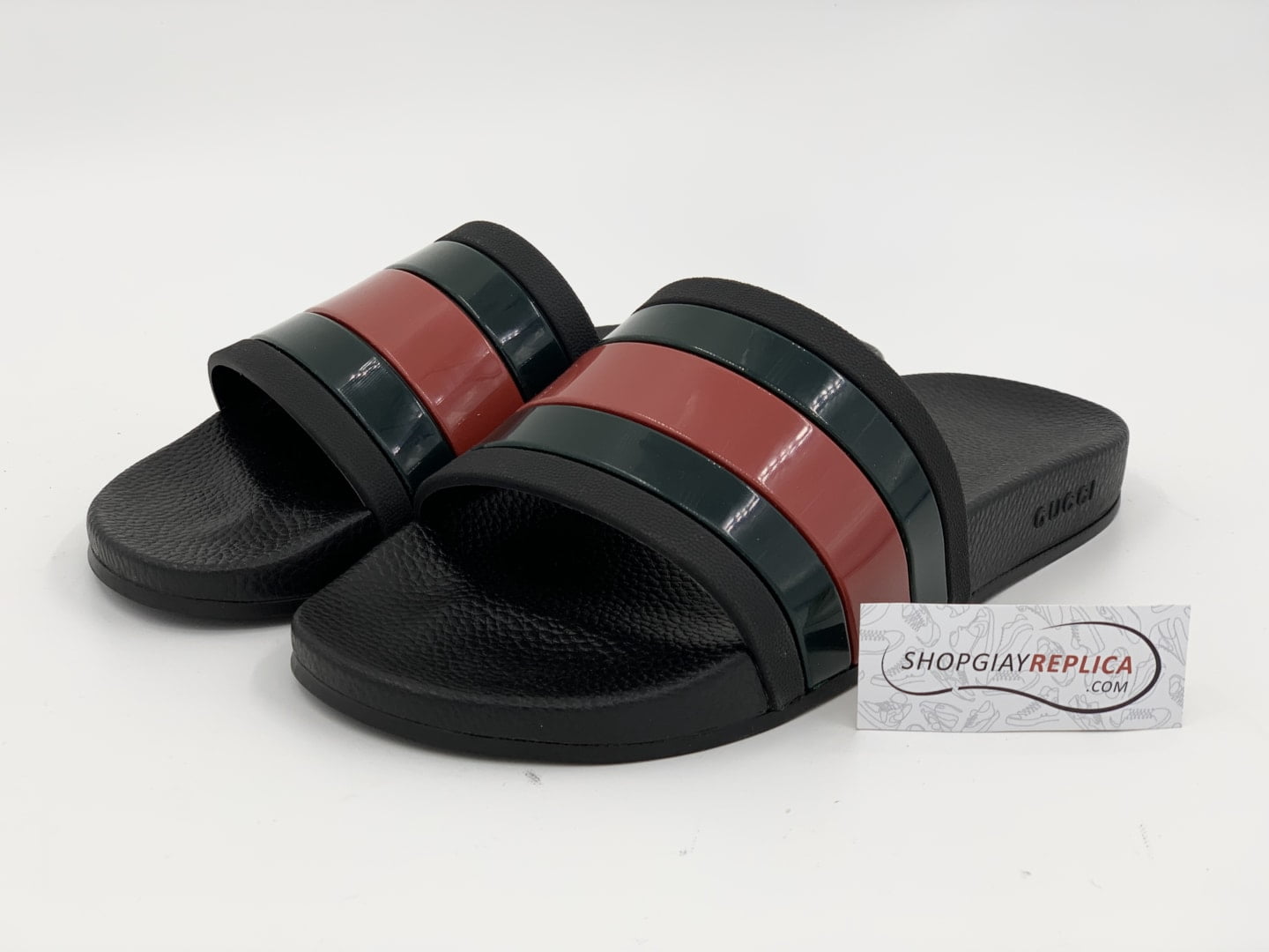 Dép Gucci Rubber Slides Red Green Siêu Cấp