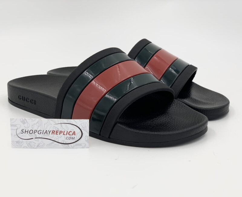 Dép Gucci Rubber Slides Red Green Siêu Cấp