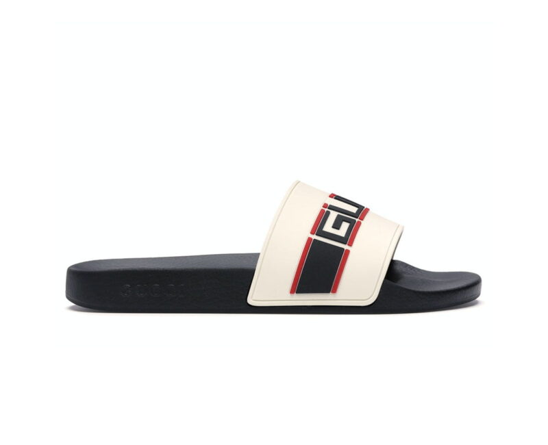 Dép Gucci Stripe Slide White Replica