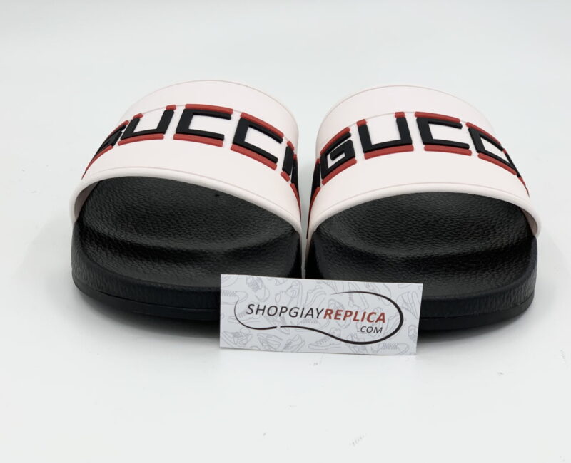 Dép Gucci Stripe Slide White Siêu Cấp