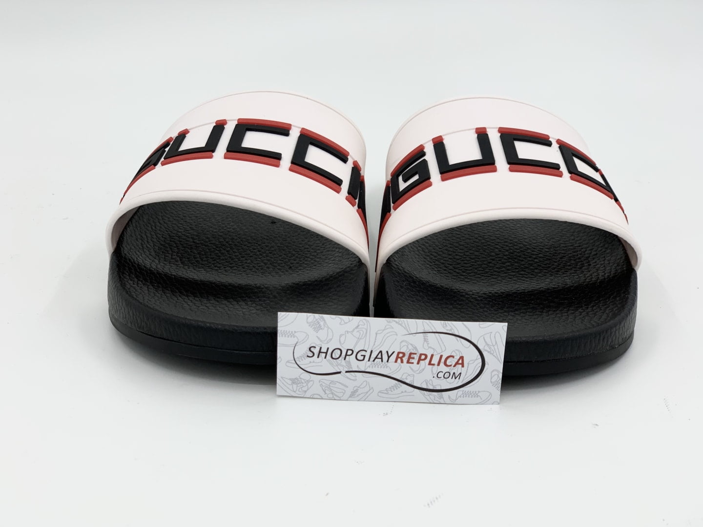 Dép Gucci Stripe Slide White Siêu Cấp