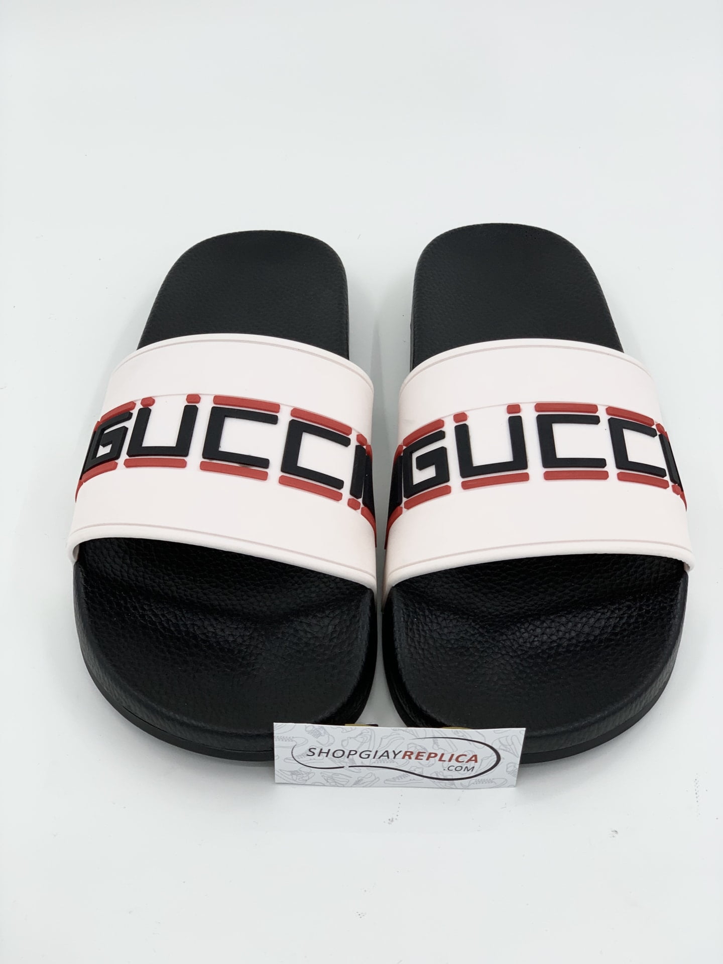 Dép Gucci Stripe Slide White Siêu Cấp