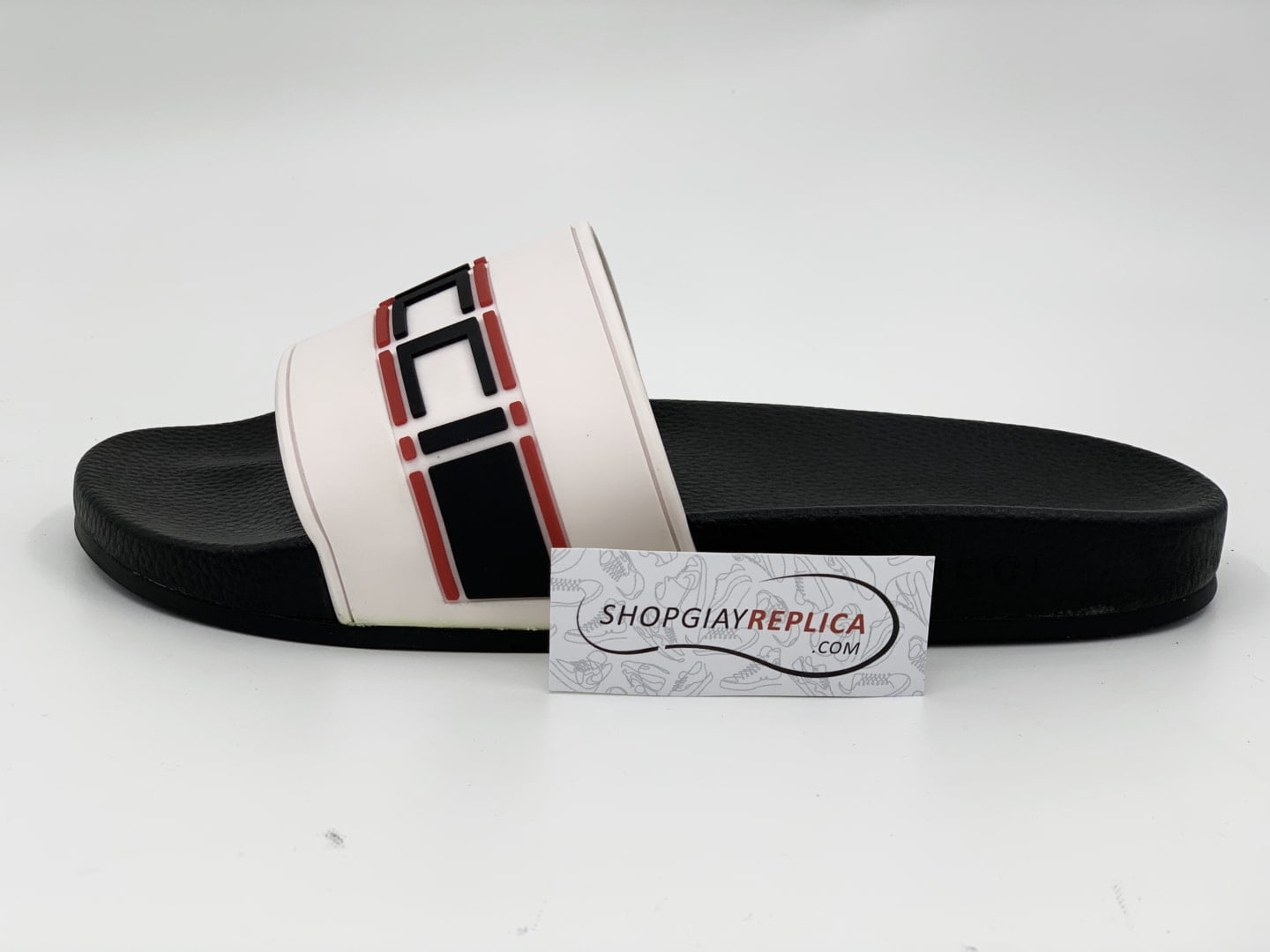 Dép Gucci Stripe Slide White Siêu Cấp