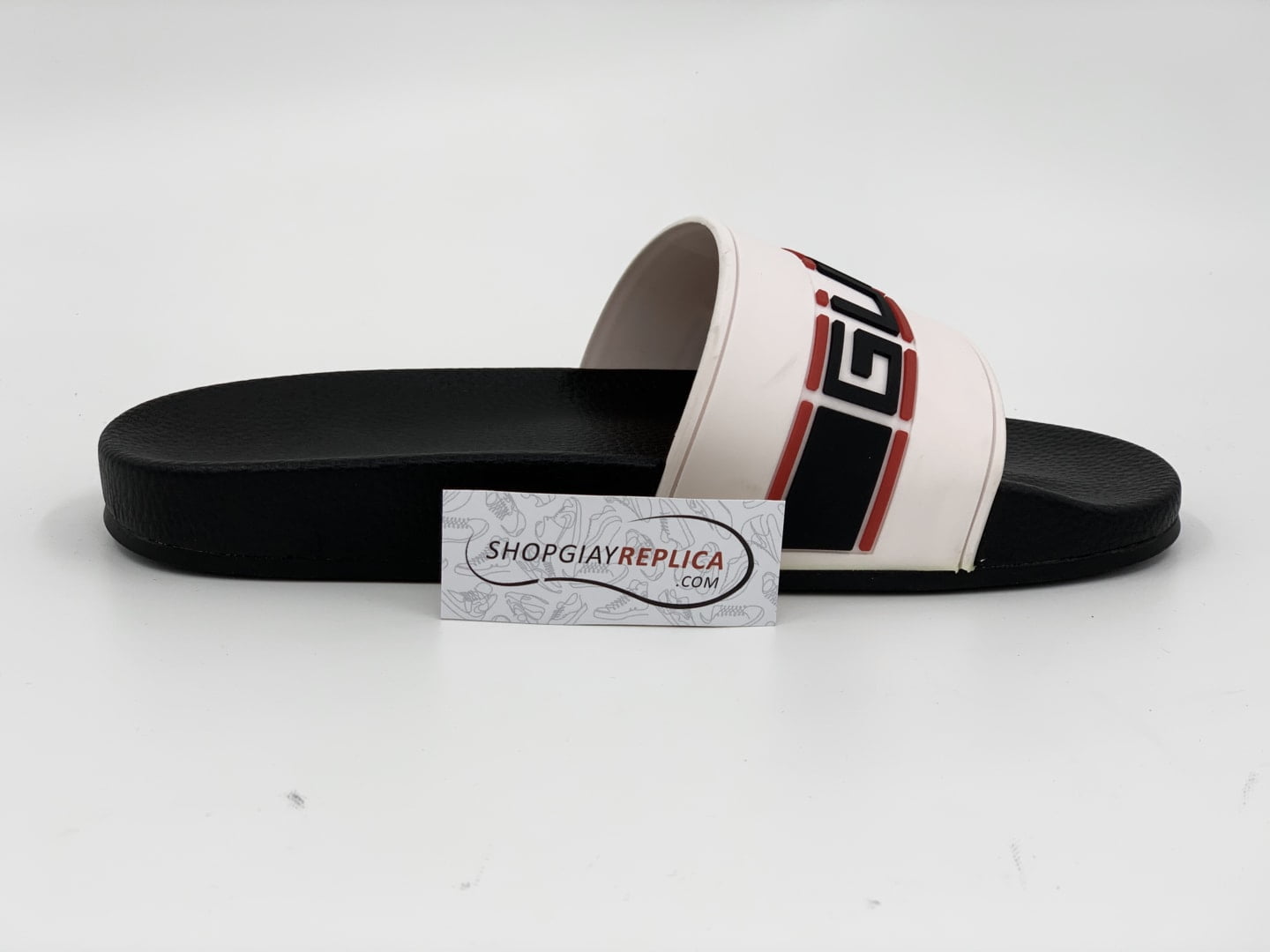 Dép Gucci Stripe Slide White Siêu Cấp