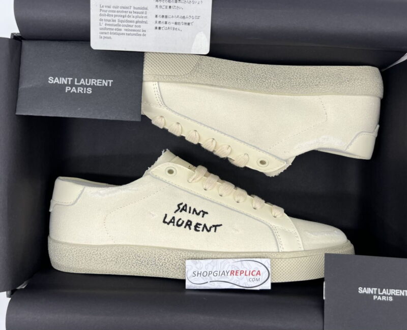 Giày Saint Laurent Court Classic trắng siêu cấp