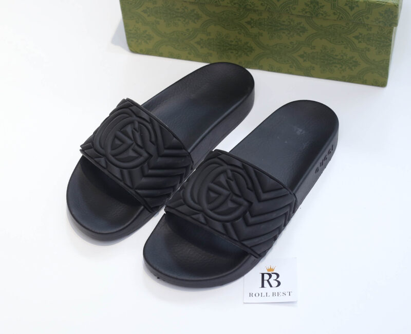 Dép Gucci Matelasse Slide Black Like Auth