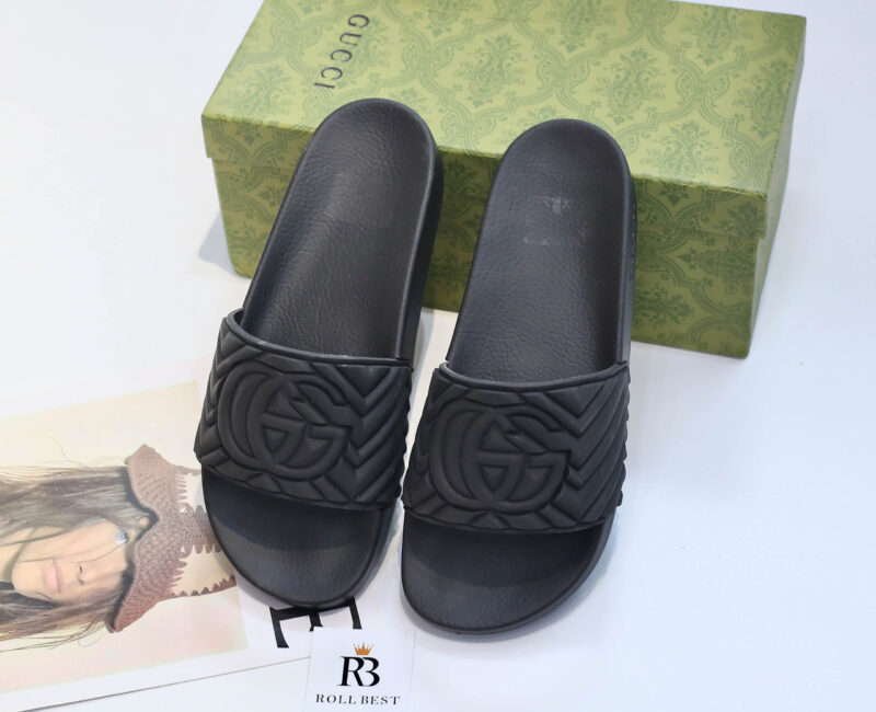 Dép Gucci Matelasse Slide Black Like Auth