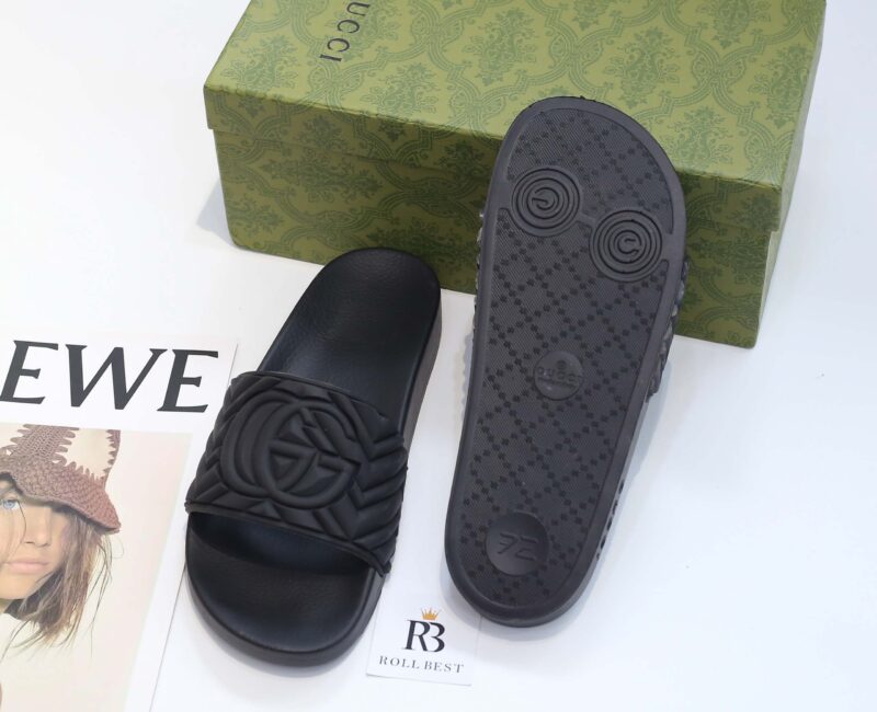 Dép Gucci Matelasse Slide Black Like Auth