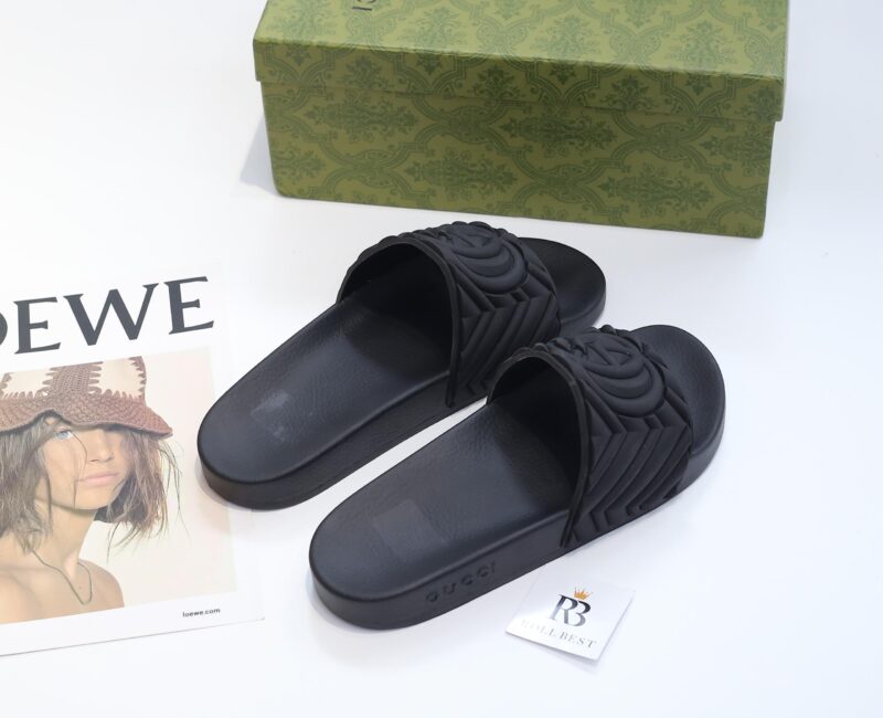 Dép Gucci Matelasse Slide Black Like Auth