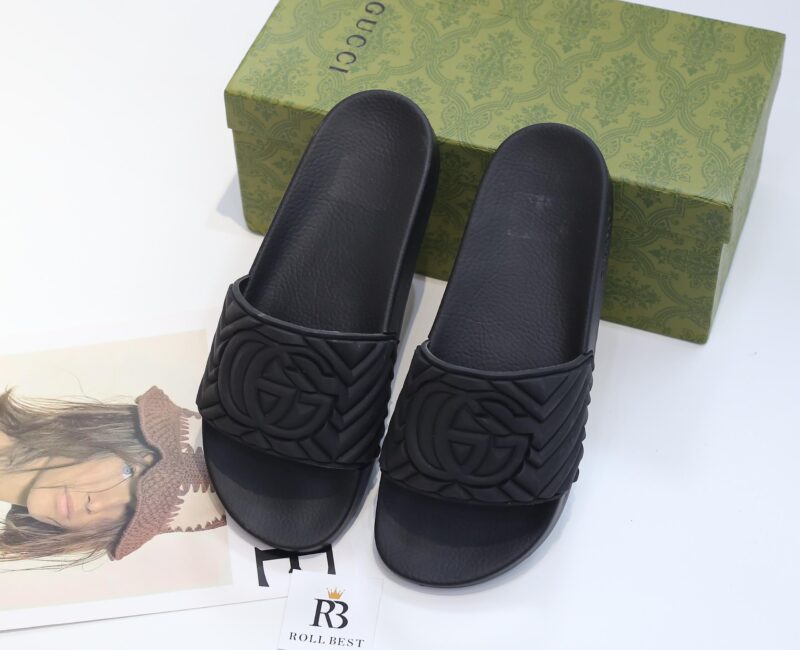 Dép Gucci Matelasse Slide Black Like Auth