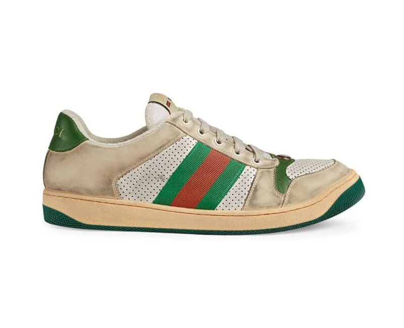 giay Gucci Embroidered Beige Green White sieu cap