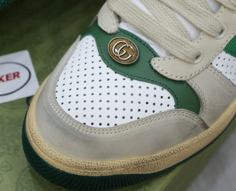 giay Gucci Embroidered Beige Green White sieu cap