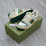 giay Gucci Embroidered Beige Green White sieu cap