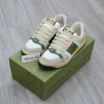 giay Gucci Embroidered Beige Green White sieu cap